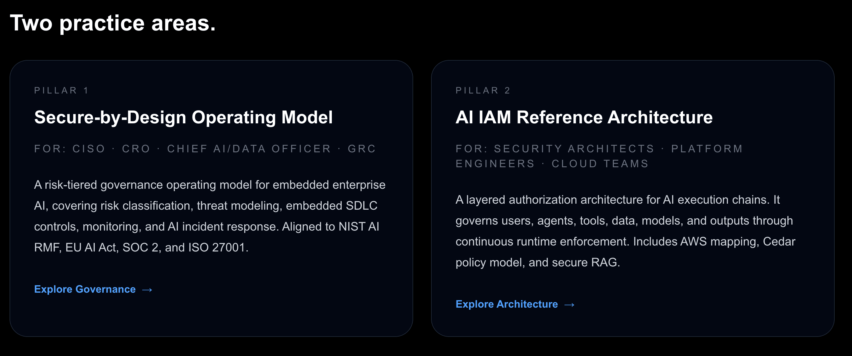 AI Security — adamfade.com landing page